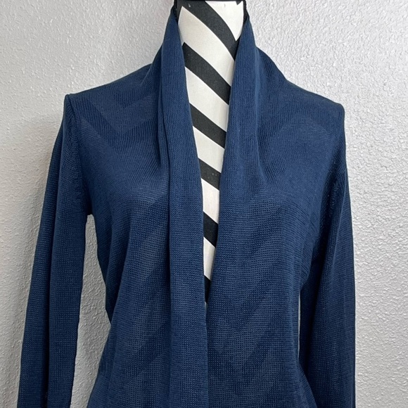 Wooden Ships Cotton Blend Office Breathable Sz M/L Knit Open Front Cardigan - Picture 4 of 11